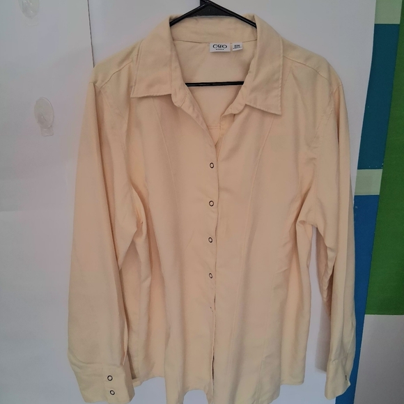 +3🔵Cato Cream Long Sleeve Cozy Shirt - Picture 1 of 8